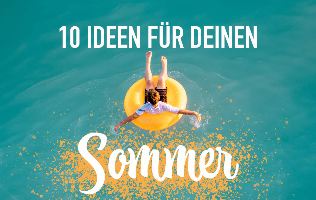 Junge in Schwimmring im Meer als Blogbild Bucket List für deinen Sommer