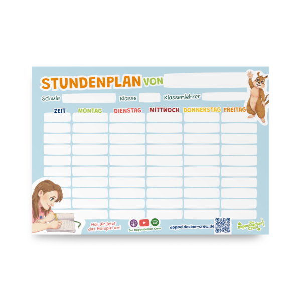 Produktbild von "Doppeldecker Crew - Stundenplan"